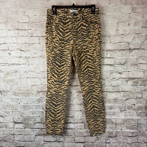 Good American Women's 6 / 28 Good Waist Crop High Rise Tiger Stripe Jeans Cotton